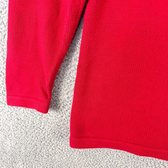 Eddie Bauer Sweater Mens XLT Tall Red Nordic Winter Colorful Festive Ski Outdoor - Picture 4 of 12